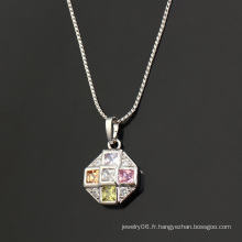 Mode élégant rond CZ cristal chaud-vente rhodium imitation pendentif bijoux -30464